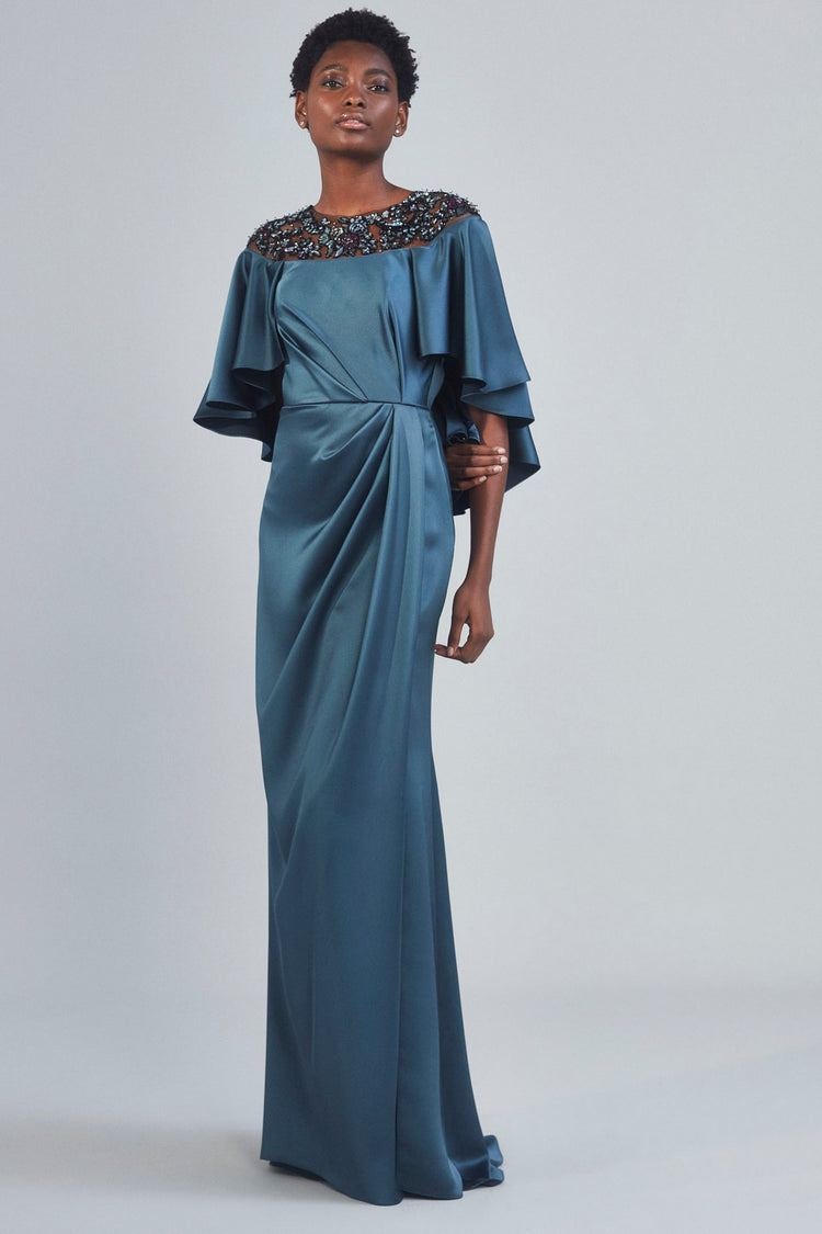 P399S - Flutter Sleeve Gown – Amsale